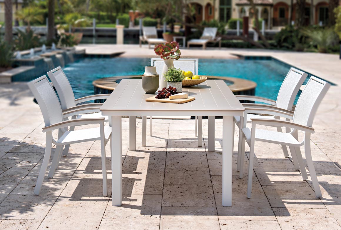 Aluminum sling shop patio chairs