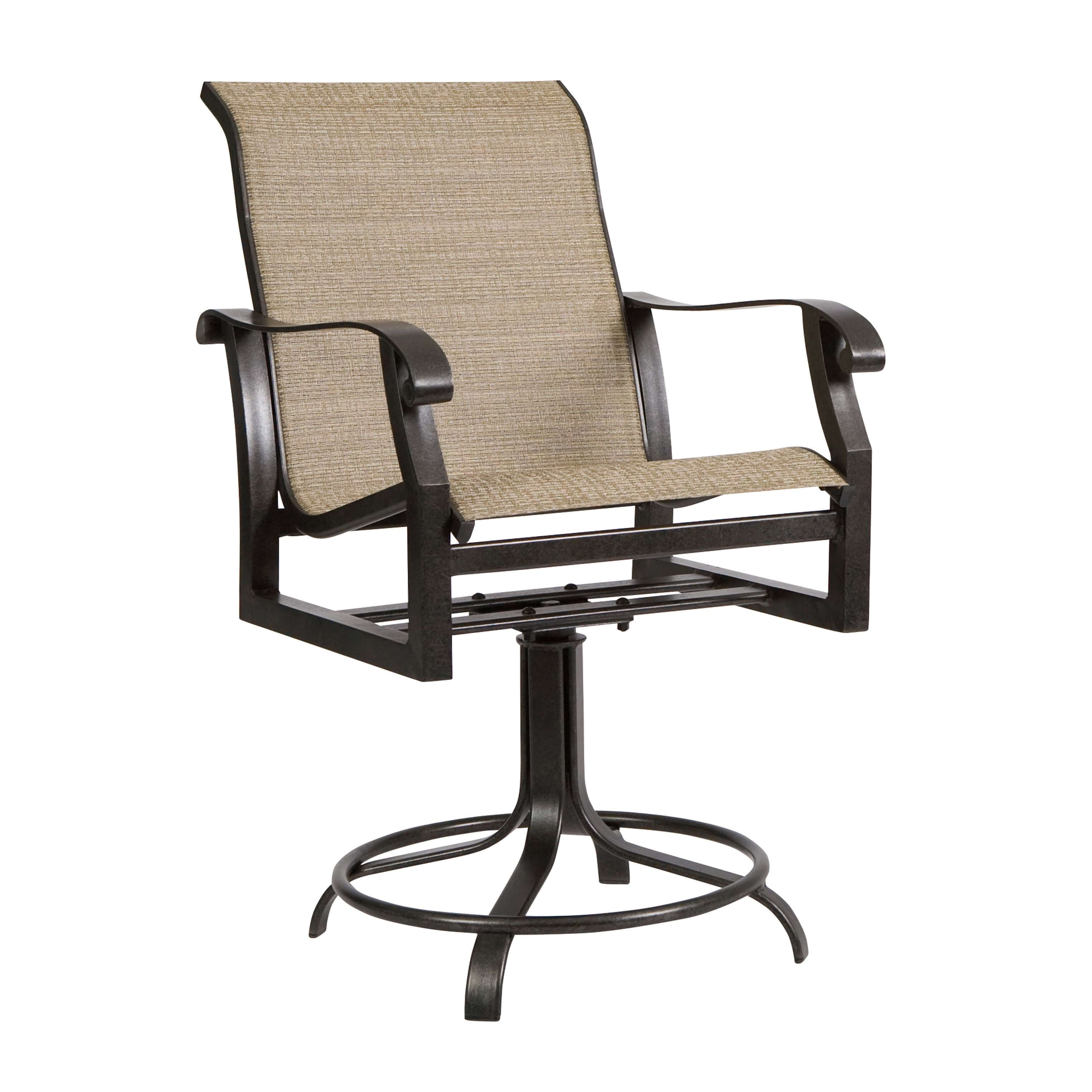 Woodard Cortland Sling Swivel Counter Stool 420469 Sunniland Patio