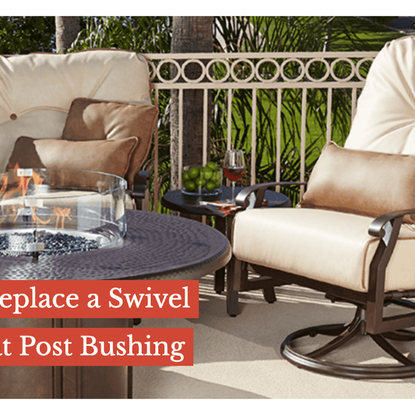 Patio swivel chair seat post bushing clearance