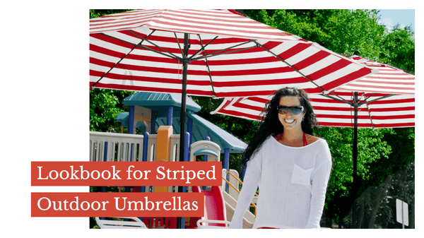 Lookbook for Striped Outdoor Umbrellas