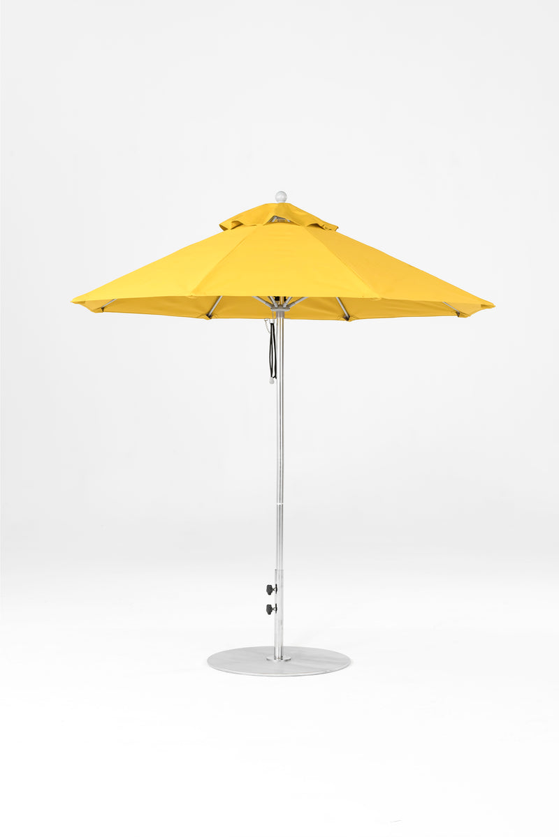 7.5 Ft Octagonal Frankford Patio Umbrella | Pulley Lift Mechanism 7-5-ft-octagonal-frankford-patio-umbrella-pulley-lift-mechanism Frankford Umbrellas Frankford 12.MSBrushedSilver-Sunflower.jpg