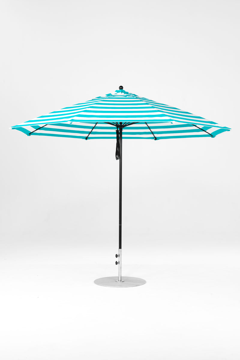 11 Ft Octagonal Frankford Patio Umbrella | Pulley Lift Mechanism copy-of-11-ft-octagonal-frankford-patio-umbrella-pulley-lift-matte-silver-frame Frankford Umbrellas Frankford 24-BKOnyx-TurquoiseStripe_3e354c7f-26f1-4007-9846-f25065879eb5.jpg