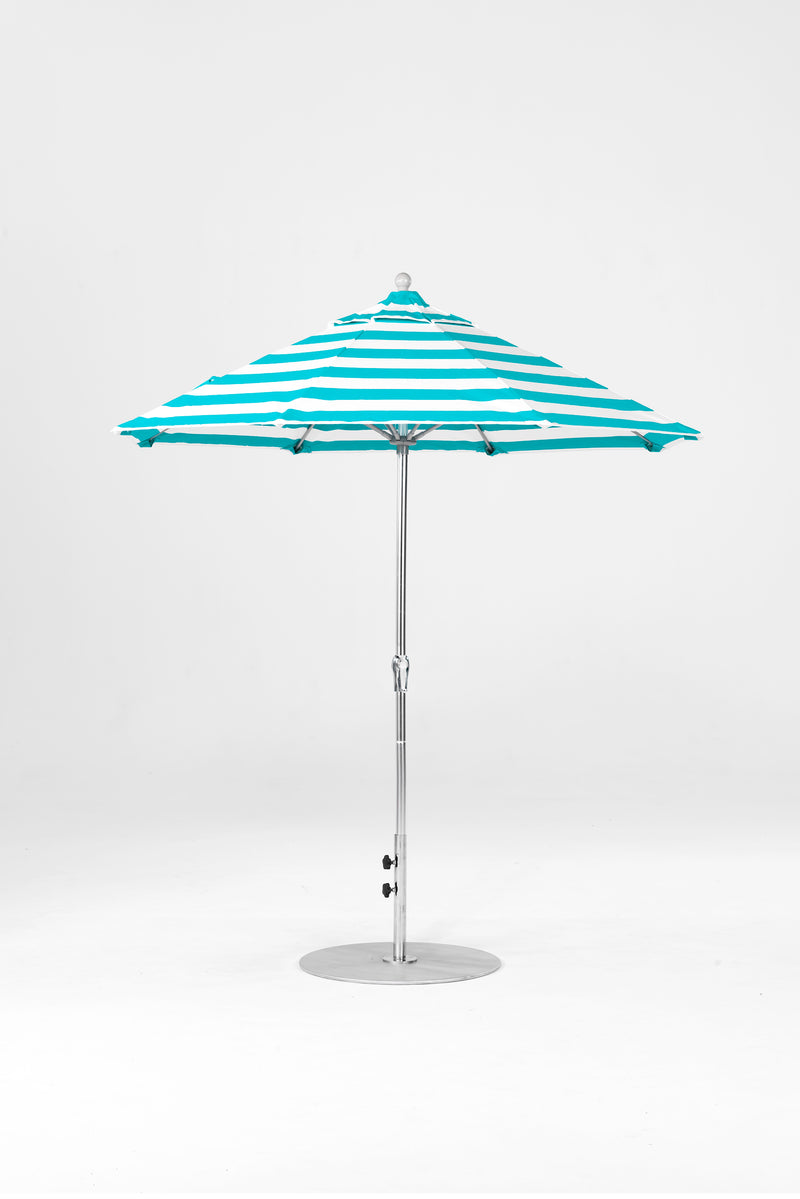 7.5 Ft Octagonal Frankford Patio Umbrella | Crank Lift Mechanism 7-5-ft-octagonal-frankford-patio-umbrella-crank-lift-mechanism Frankford Umbrellas Frankford 24-SRPlatinum-TurquoiseStripe_0a3ad18e-ffbb-40ed-9f52-cc846215b4dc.jpg