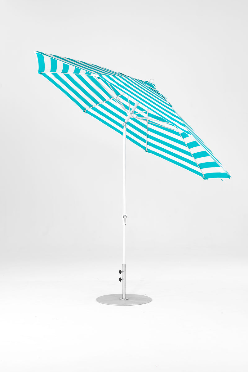 11 Ft Octagonal Frankford Patio Umbrella | Crank Auto-Tilt Mechanism copy-of-11-ft-octagonal-frankford-patio-umbrella-crank-auto-tilt-matte-silver-frame Frankford Umbrellas Frankford 24-WHAlpineWhite-TurquiseStripe_3348de01-bd47-4fd2-86a9-0b903bcda6a1.jpg