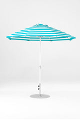 9 Ft Octagonal Frankford Patio Umbrella | Crank Lift Mechanism copy-of-9-ft-octagonal-frankford-patio-umbrella-crank-lift-matte-silver-frame-1 Frankford Umbrellas Frankford 24-WHAlpineWhite-TurquiseStripe_3d726d68-7732-459a-8948-1b25dab1d479.jpg