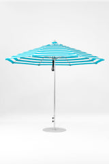 11 Ft Octagonal Frankford Patio Umbrella | Pulley Lift Mechanism copy-of-11-ft-octagonal-frankford-patio-umbrella-pulley-lift-matte-silver-frame Frankford Umbrellas Frankford 24.MSBrushedSilver-TurquoiseStripe_2d473430-5e81-4f04-baac-b65c84429585.jpg