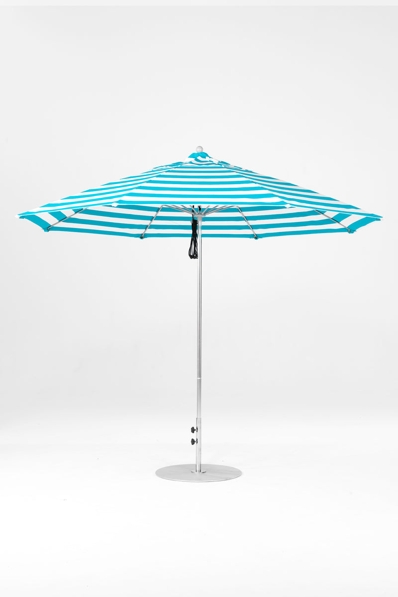 11 Ft Octagonal Frankford Patio Umbrella | Pulley Lift Mechanism copy-of-11-ft-octagonal-frankford-patio-umbrella-pulley-lift-matte-silver-frame Frankford Umbrellas Frankford 24.MSBrushedSilver-TurquoiseStripe_2d473430-5e81-4f04-baac-b65c84429585.jpg