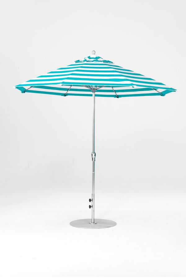 9 Ft Octagonal Frankford Patio Umbrella | Crank Lift Mechanism copy-of-9-ft-octagonal-frankford-patio-umbrella-crank-lift-matte-silver-frame-1 Frankford Umbrellas Frankford 24.MSBrushedSilver-TurquoiseStripe_7f621165-4698-4c21-b8ea-081916b889e0.jpg