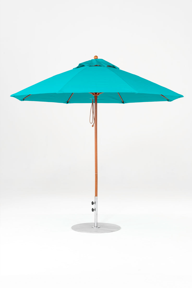 9 Ft Octagonal Frankford Patio Umbrella | Pulley Lift Mechanism 9-ft-octagonal-frankford-patio-umbrella-pulley-lift-mechanism Frankford Umbrellas Frankford 4-WGGoldenOak-Turquoise_235348fe-4264-4858-a83e-1815dc55f997.jpg