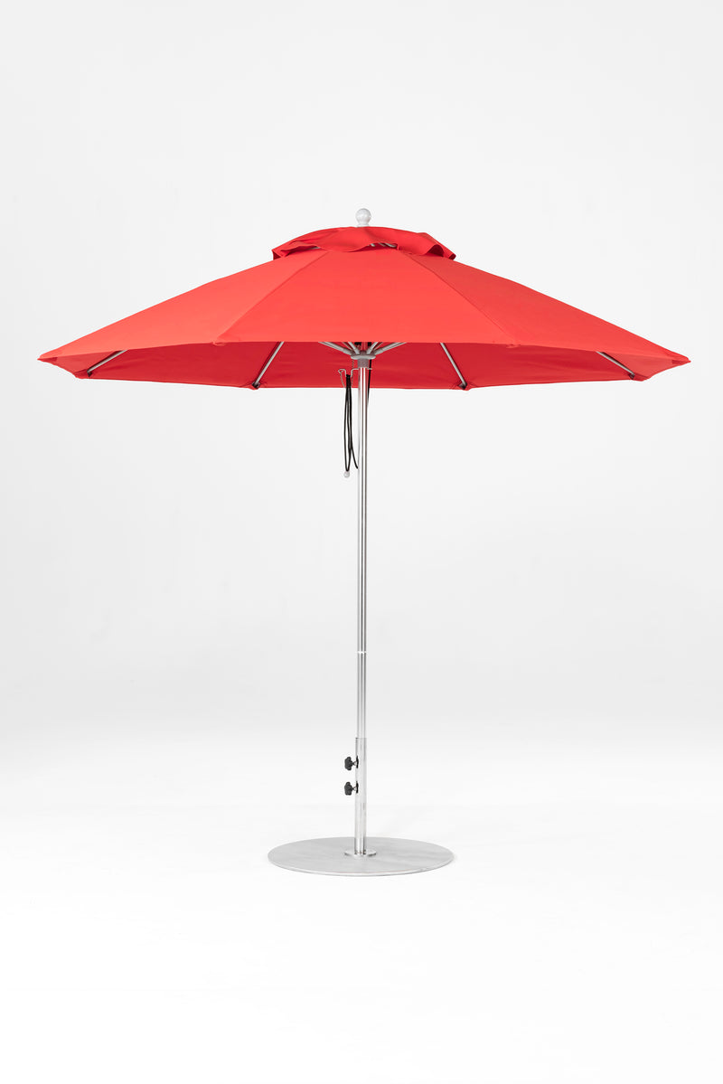 9 Ft Octagonal Frankford Patio Umbrella | Pulley Lift Mechanism 9-ft-octagonal-frankford-patio-umbrella-pulley-lift-mechanism Frankford Umbrellas Frankford 8.MSBrushedSilver-LogoRed_257fff03-7db5-43b7-88f8-ffb6620cea4d.jpg