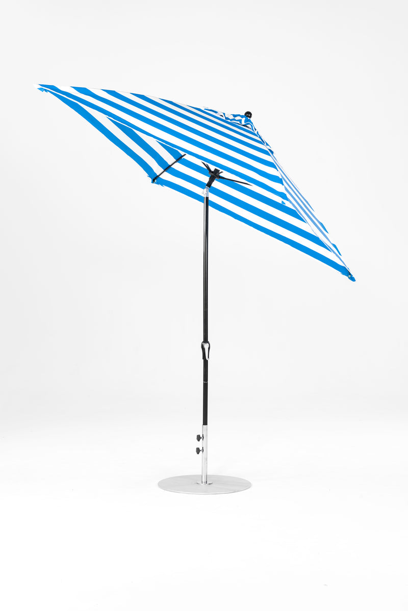 7.5 Ft Square Frankford Patio Umbrella | Crank Auto-Tilt Mechanism 7-5-ft-square-frankford-patio-umbrella-crank-auto-tilt-mechanism Frankford Umbrellas Frankford BKOnyx-BlueStripe_51ae144c-ee44-4a1d-8923-d86165e3698b.jpg