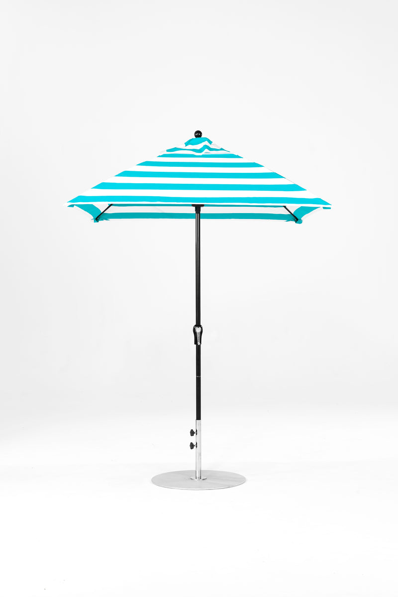 6.5 Ft Square Frankford Patio Umbrella | Crank Lift Mechanism 6-5-ft-square-frankford-patio-umbrella-crank-lift-mechanism Frankford Umbrellas Frankford BKOnyx-TurquoiseStripe_1b51072d-c869-4b67-8904-bc68e794622e.jpg