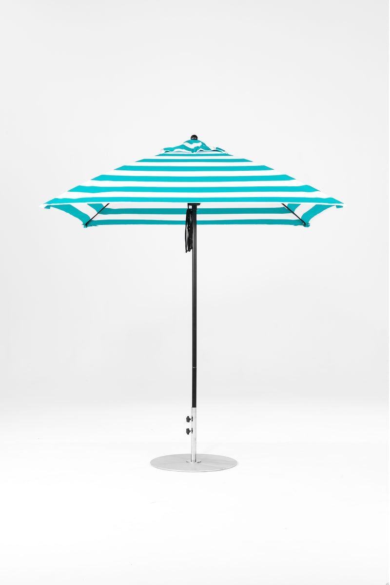 7.5 Ft Square Frankford Patio Umbrella | Pulley Lift Mechanism 7-5-ft-square-frankford-patio-umbrella-pulley-lift-mechanism Frankford Umbrellas Frankford BKOnyx-TurquoiseStripe_f422ea61-ec38-447e-87f4-71182c1f3b4a.jpg