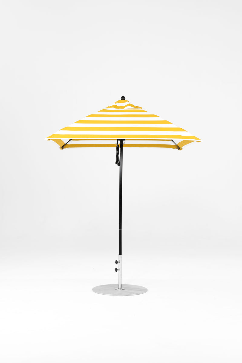 6.5 Ft Square Frankford Patio Umbrella | Pulley Lift Mechanism 6-5-ft-square-frankford-patio-umbrella-pulley-lift-matte-silver-frame-1 Frankford Umbrellas Frankford BKOnyx-YellowStripe.jpg