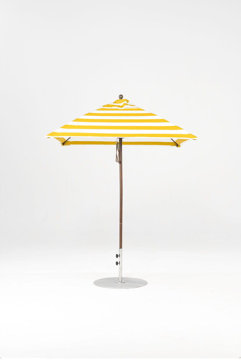6.5 Ft Square Frankford Patio Umbrella | Pulley Lift Mechanism 6-5-ft-square-frankford-patio-umbrella-pulley-lift-matte-silver-frame-1 Frankford Umbrellas Frankford BZDesertBronze-YellowStripe.jpg