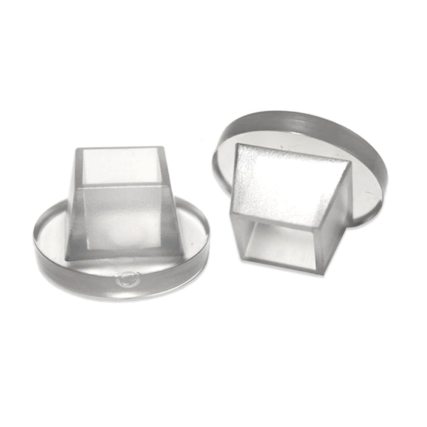 1/2" Square 1-1/4" Rd Flange Chair Leg Protector | Clear | Item 30-722 square-chair-leg-protectors-30-722 Caps, Glides & Inserts Sunniland Patio Parts FlangeChairLegProtectorClearItem30722.jpg