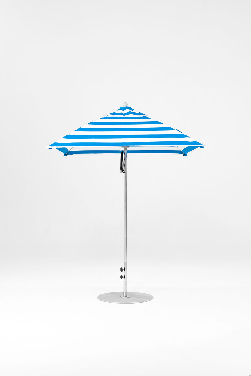 6.5 Ft Square Frankford Patio Umbrella | Pulley Lift Mechanism 6-5-ft-square-frankford-patio-umbrella-pulley-lift-matte-silver-frame-1 Frankford Umbrellas Frankford MSBrushedSilver-BlueStripe.jpg