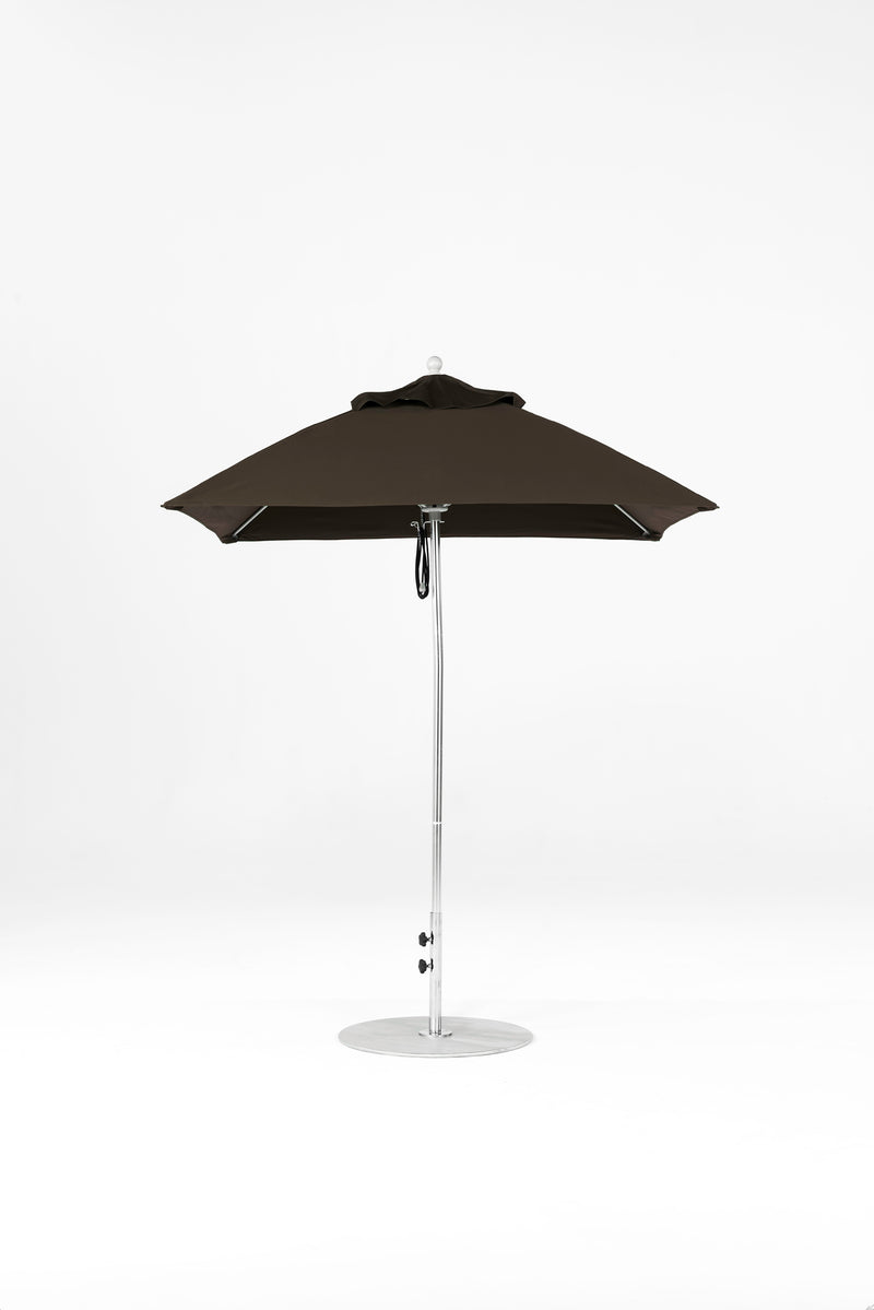6.5 Ft Square Frankford Patio Umbrella | Pulley Lift Mechanism 6-5-ft-square-frankford-patio-umbrella-pulley-lift-matte-silver-frame-1 Frankford Umbrellas Frankford MSBrushedSilver-Brown.jpg