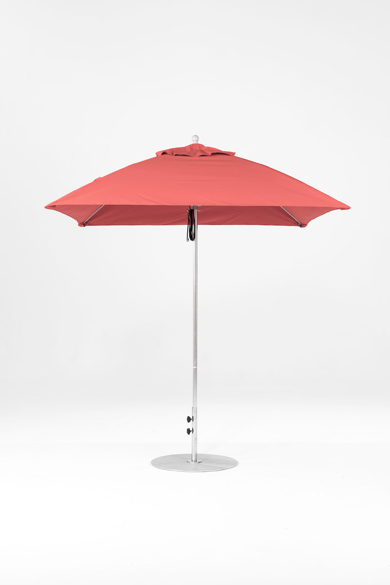7.5 Ft Square Frankford Patio Umbrella | Pulley Lift Mechanism 7-5-ft-square-frankford-patio-umbrella-pulley-lift-mechanism Frankford Umbrellas Frankford MSBrushedSilver-Coral_0fad7819-d1ba-4673-8cda-014c9379b953.jpg