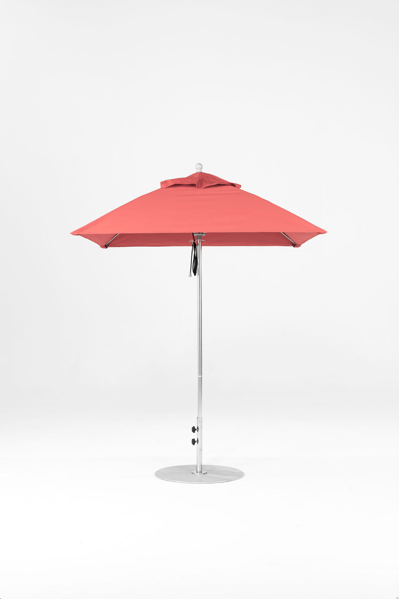 6.5 Ft Square Frankford Patio Umbrella | Pulley Lift Mechanism 6-5-ft-square-frankford-patio-umbrella-pulley-lift-matte-silver-frame-1 Frankford Umbrellas Frankford MSBrushedSilver-Coral_f8b901d2-b029-4bfe-954d-8d823638c3ca.jpg