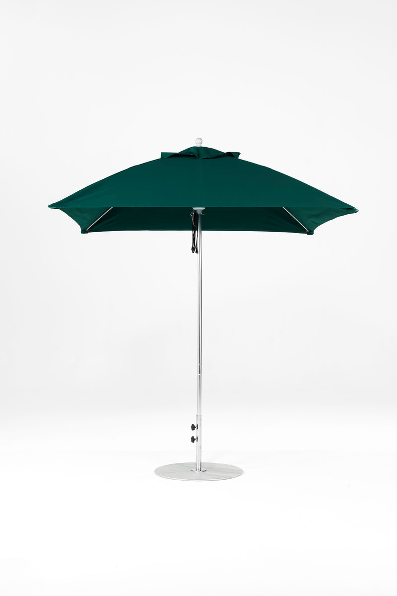 7.5 Ft Square Frankford Patio Umbrella | Pulley Lift Mechanism 7-5-ft-square-frankford-patio-umbrella-pulley-lift-mechanism Frankford Umbrellas Frankford MSBrushedSilver-ForestGreen_13e86ab7-106c-4380-8980-818afda0edf9.jpg