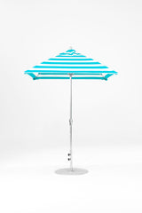 6.5 Ft Square Frankford Patio Umbrella | Crank Lift Mechanism 6-5-ft-square-frankford-patio-umbrella-crank-lift-mechanism Frankford Umbrellas Frankford MSBrushedSilver-TurquoiseStripe_d694fcc6-1173-45d3-8e0c-ea43acd70a52.jpg