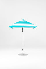 6.5 Ft Square Frankford Patio Umbrella | Pulley Lift Mechanism 6-5-ft-square-frankford-patio-umbrella-pulley-lift-matte-silver-frame-1 Frankford Umbrellas Frankford MSBrushedSilver-TurquoiseStripe_ee89e67f-2329-4112-8318-564a6a32f7b6.jpg