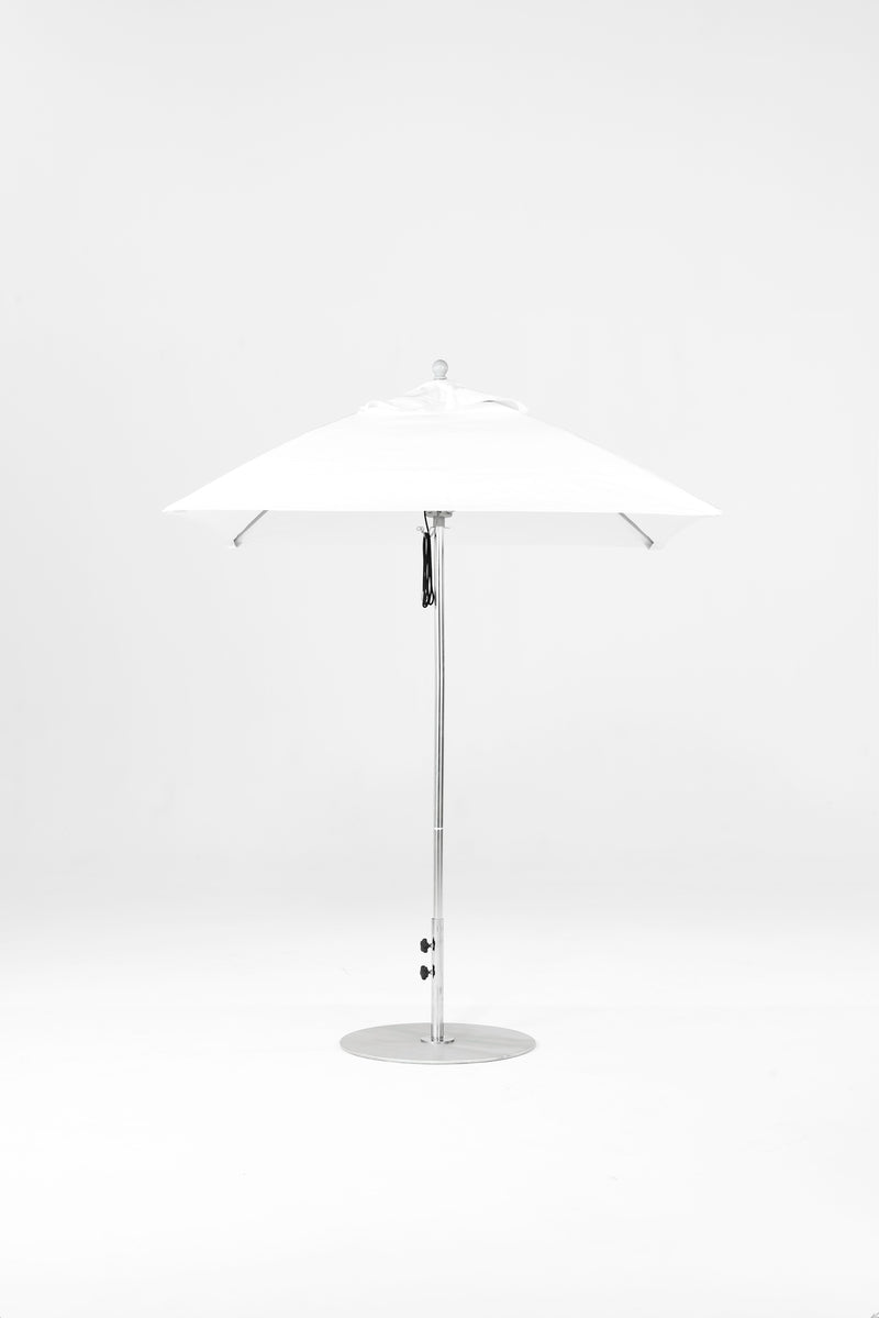 6.5 Ft Square Frankford Patio Umbrella | Pulley Lift Mechanism 6-5-ft-square-frankford-patio-umbrella-pulley-lift-matte-silver-frame-1 Frankford Umbrellas Frankford MSBrushedSilver-White.jpg