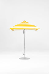6.5 Ft Square Frankford Patio Umbrella | Pulley Lift Mechanism 6-5-ft-square-frankford-patio-umbrella-pulley-lift-matte-silver-frame-1 Frankford Umbrellas Frankford MSBrushedSilver-YellowStripe.jpg