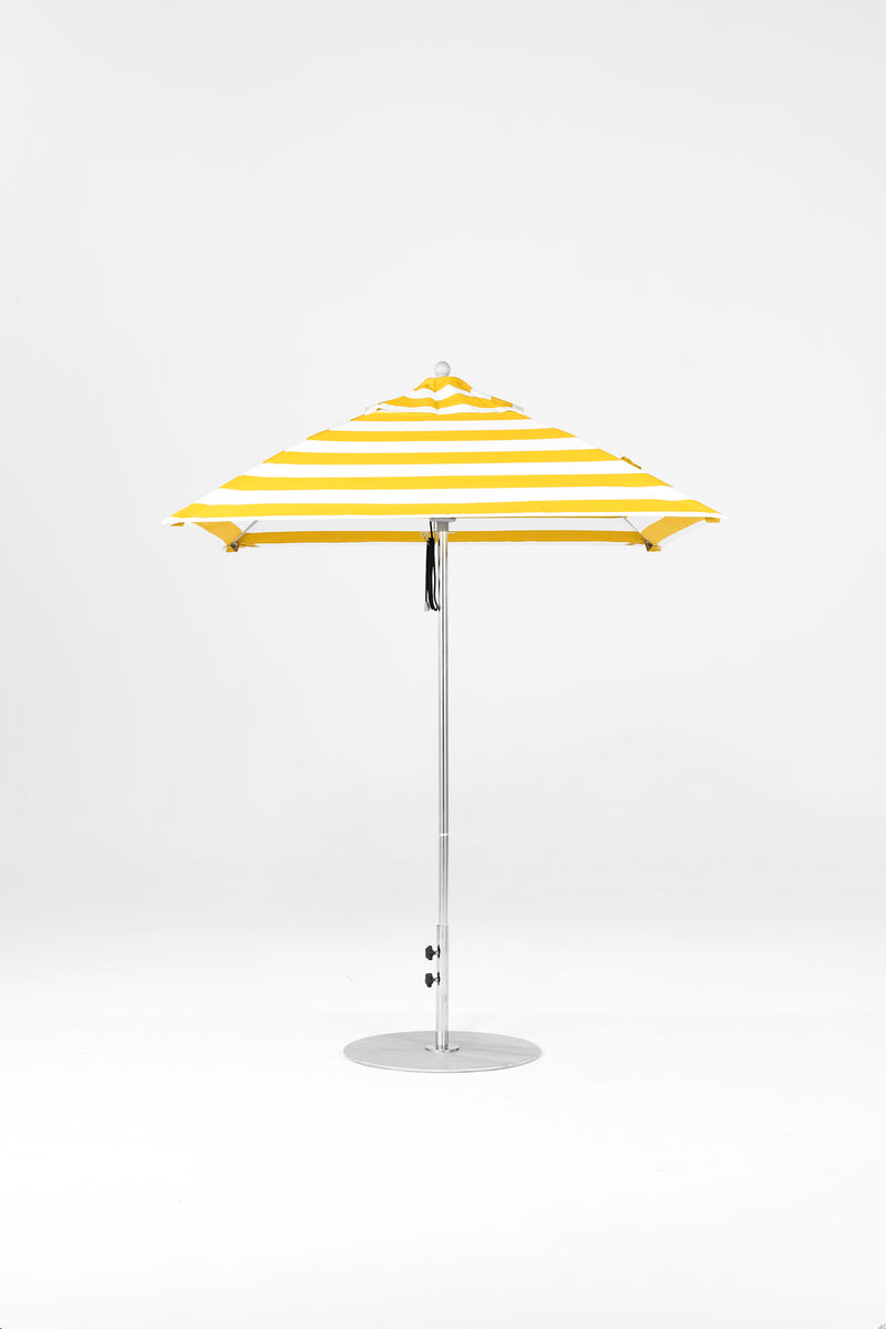 6.5 Ft Square Frankford Patio Umbrella | Pulley Lift Mechanism 6-5-ft-square-frankford-patio-umbrella-pulley-lift-matte-silver-frame-1 Frankford Umbrellas Frankford MSBrushedSilver-YellowStripe_cca33c7b-9c91-49ee-a1eb-fd2350437d04.jpg