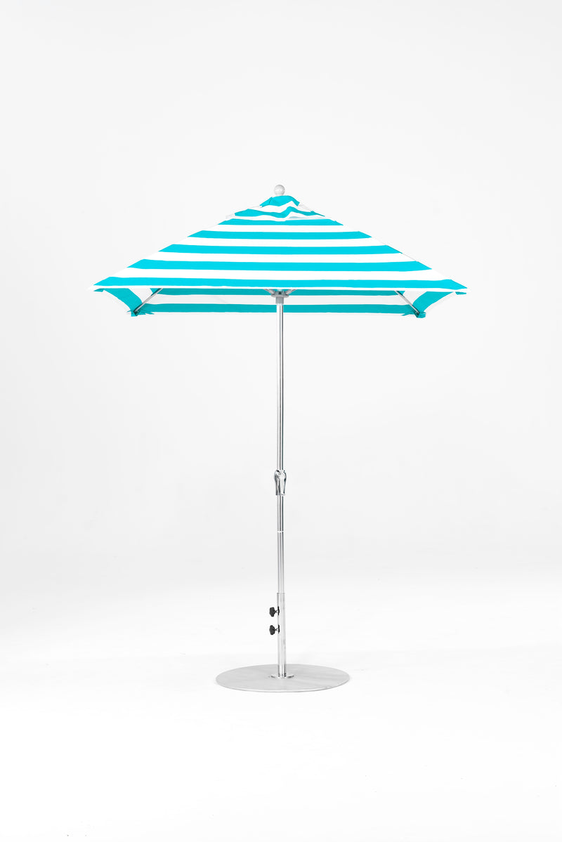 6.5 Ft Square Frankford Patio Umbrella | Crank Lift Mechanism 6-5-ft-square-frankford-patio-umbrella-crank-lift-mechanism Frankford Umbrellas Frankford SRPlatinum-TurquoiseStripe_3bd35060-c561-4dd0-ab27-1b31d81e88eb.jpg