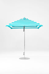 7.5 Ft Square Frankford Patio Umbrella | Pulley Lift Mechanism 7-5-ft-square-frankford-patio-umbrella-pulley-lift-mechanism Frankford Umbrellas Frankford SRPlatinum-TurquoiseStripe_42f3de63-2375-4af1-8d64-f19557bc67f2.jpg