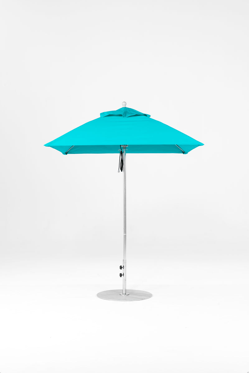 6.5 Ft Square Frankford Patio Umbrella | Pulley Lift Mechanism 6-5-ft-square-frankford-patio-umbrella-pulley-lift-matte-silver-frame-1 Frankford Umbrellas Frankford SRPlatinum-Turquoise_c927f275-03cb-407d-af65-dc5fbd3b35ed.jpg