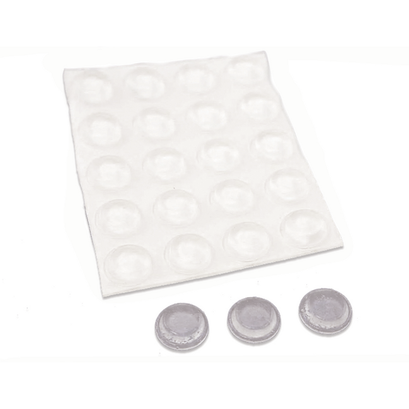 thumbnail image 2 of ART DISPLAY SYSTEMS 75 Clear Self-Adhesive Rubber Feet – Small Hemispherical Bumpers + Samples 2 of 4