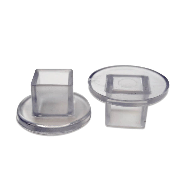 5/8" Square 1-1/2" Rd Flange Chair Leg Protector | Clear | Item 30-723 square-vinyl-chair-leg-protectors-30-723 Caps, Glides & Inserts Sunniland Patio Parts Square1-12RdFlangeChairLegProtectorClearItem30-723.jpg