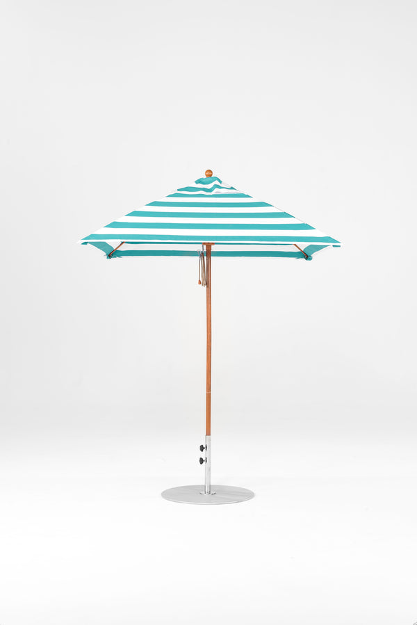 6.5 Ft Square Frankford Patio Umbrella | Pulley Lift Mechanism 6-5-ft-square-frankford-patio-umbrella-pulley-lift-matte-silver-frame-1 Frankford Umbrellas Frankford WGGoldenOak-TurquoiseStripe.jpg