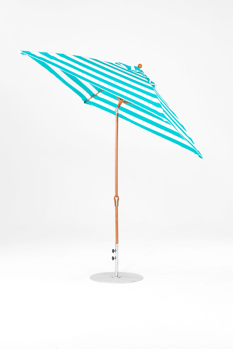 7.5 Ft Square Frankford Patio Umbrella | Crank Auto-Tilt Mechanism 7-5-ft-square-frankford-patio-umbrella-crank-auto-tilt-mechanism Frankford Umbrellas Frankford WGGoldenOak-TurquoiseStripe_ad52d50a-d39d-4abd-b2d9-c784dee15891.jpg