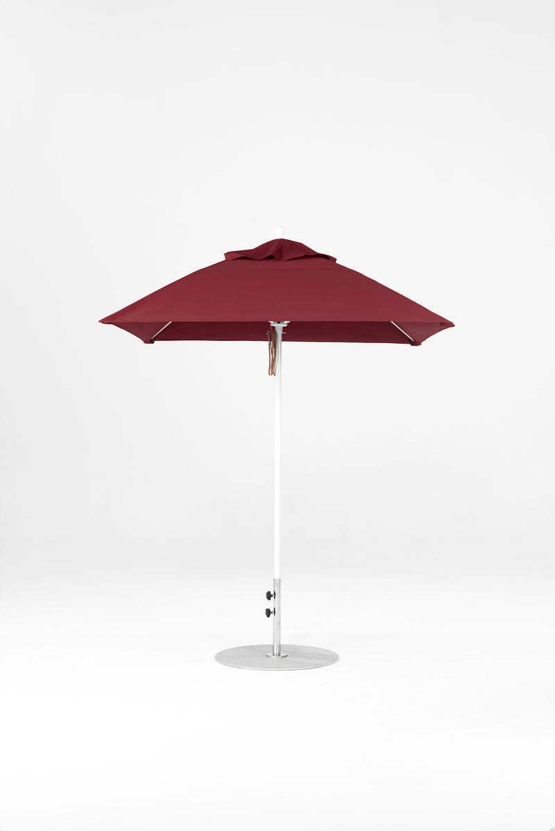 6.5 Ft Square Frankford Patio Umbrella | Pulley Lift Mechanism 6-5-ft-square-frankford-patio-umbrella-pulley-lift-matte-silver-frame-1 Frankford Umbrellas Frankford WHAlpineWhite-Burgundy_68031430-96e4-4789-b37f-75b4550f8932.jpg