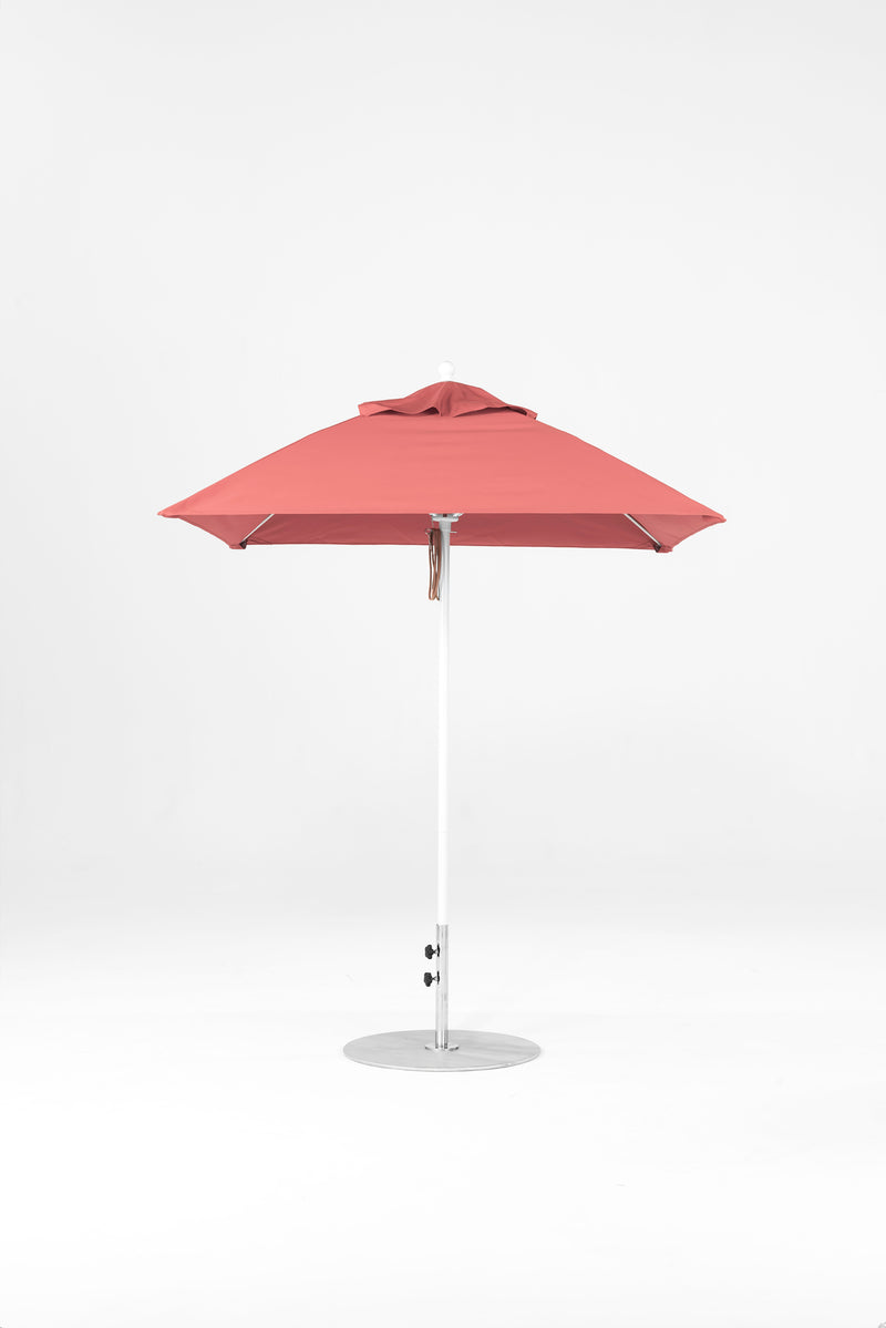 6.5 Ft Square Frankford Patio Umbrella | Pulley Lift Mechanism 6-5-ft-square-frankford-patio-umbrella-pulley-lift-matte-silver-frame-1 Frankford Umbrellas Frankford WHAlpineWhite-Coral_00757e50-2da8-4a02-a60b-1c87832d01c8.jpg