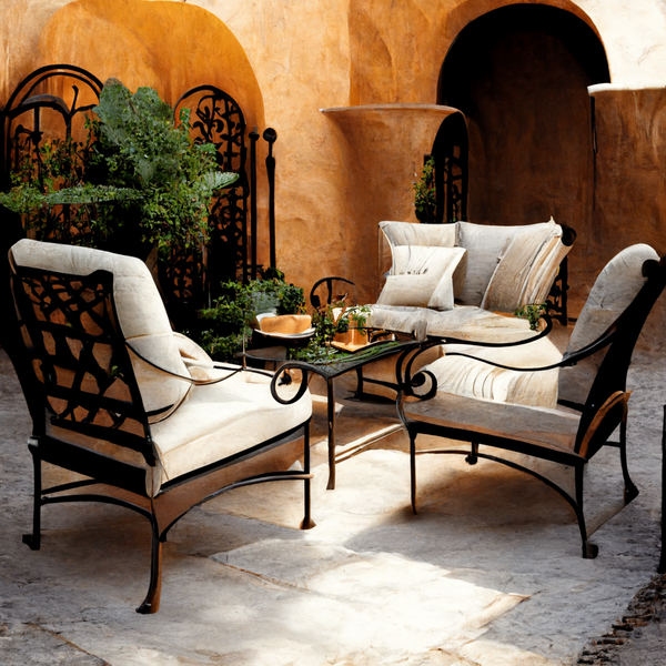 Relax in style with Brown Jordan replacement cushions on classic outdoor furniture