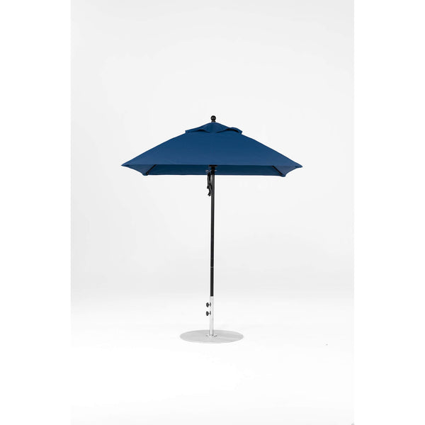 6.5 Ft Square Frankford Patio Umbrella- Pulley Lift- Matte Black Frame