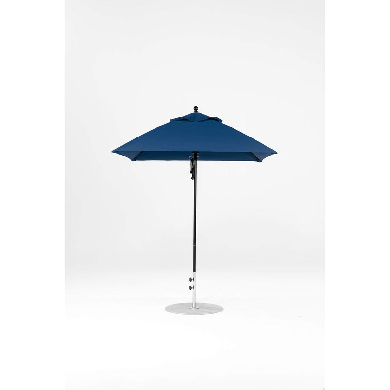 6.5 Ft Square Frankford Patio Umbrella- Pulley Lift- Matte Black Frame
