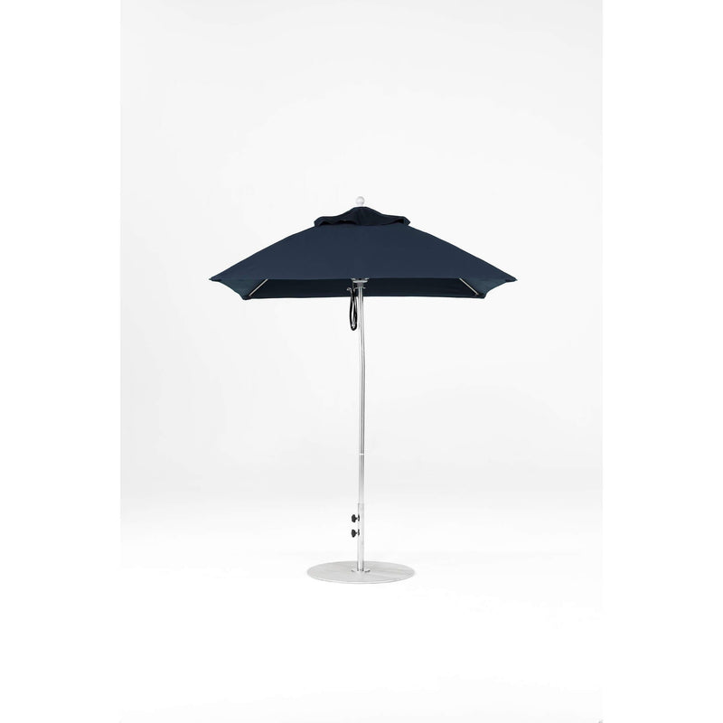 6.5 Ft Square Frankford Patio Umbrella- Pulley Lift- Matte Silver Frame