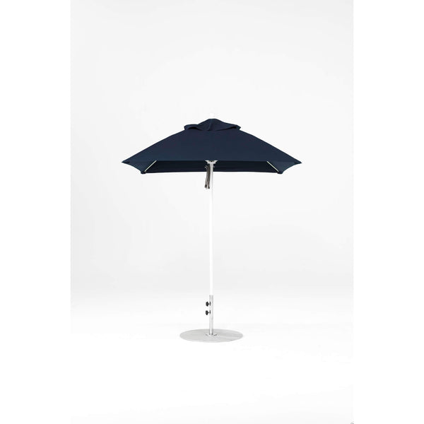 6.5 Ft Square Frankford Patio Umbrella- Pulley Lift- Matte White Frame