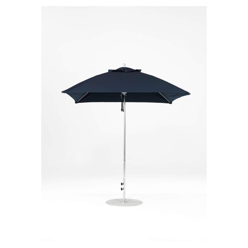7.5 Ft Square Frankford Patio Umbrella- Pulley Lift- Matte Silver Frame