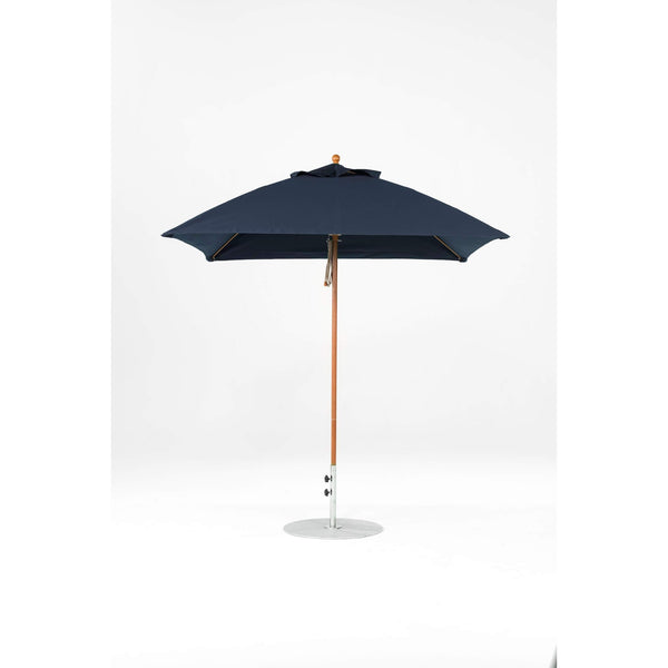 7.5 Ft Square Frankford Patio Umbrella- Pulley Lift- Wood Grain Frame
