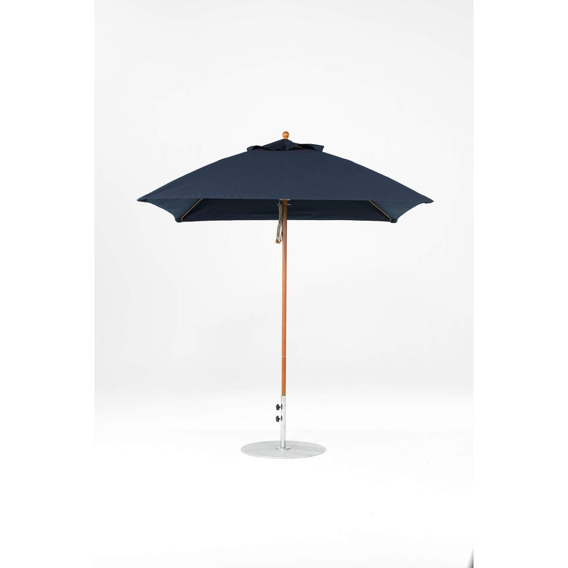 7.5 Ft Square Frankford Patio Umbrella- Pulley Lift- Wood Grain Frame