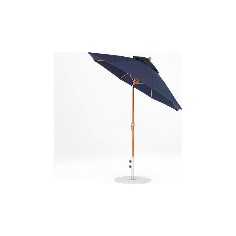 7.5 Ft Octagonal Frankford Patio Umbrella- Crank Auto-Tilt- Wood Grain Frame