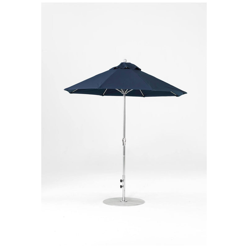 7.5 Ft Octagonal Frankford Patio Umbrella- Crank Lift- Matte Silver Frame