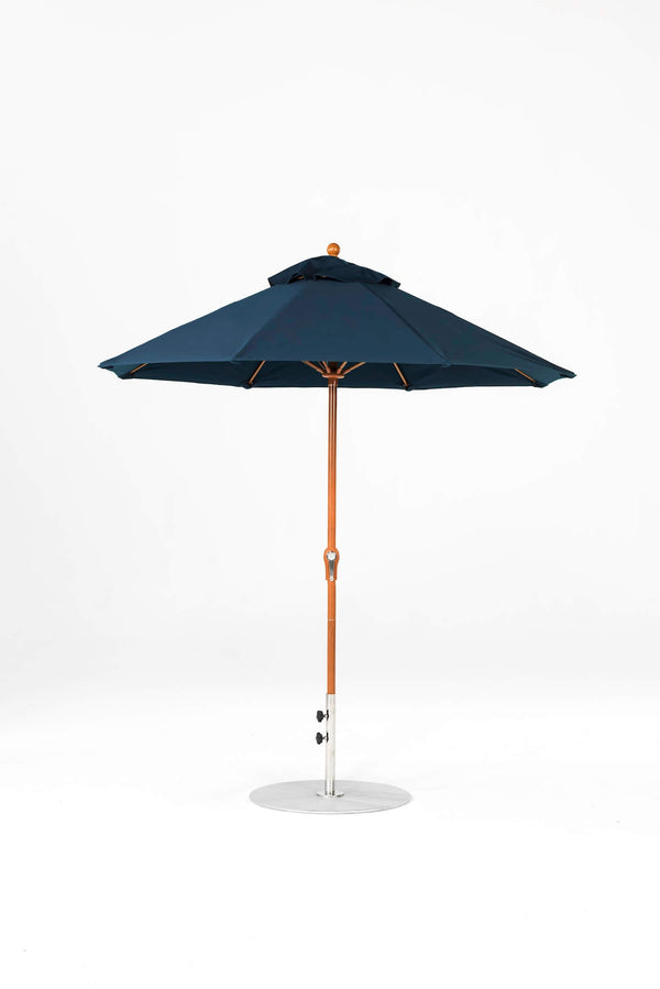 7.5 Ft Octagonal Frankford Patio Umbrella- Crank Lift- Wood Grain Frame